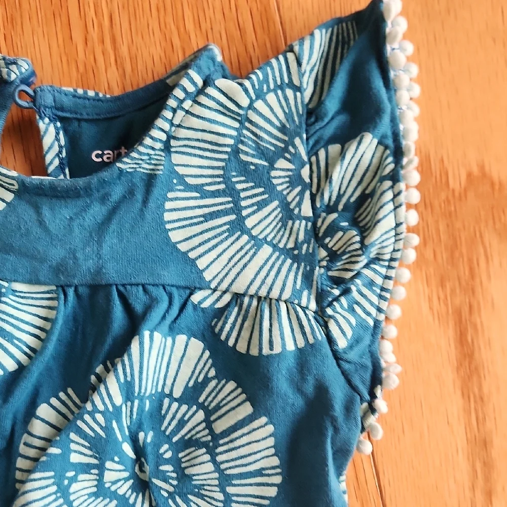Carter's Teal Baby Romper 9 Months